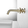 Single Hole Water Mixer Tap Brass Black Bathroom Wall Mount Wash Basin Faucet