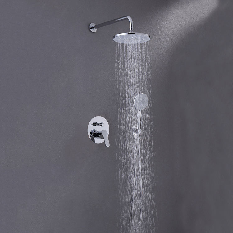 Chrome Hot and Cold Two Function Bathroom Rain Shower Tap Set