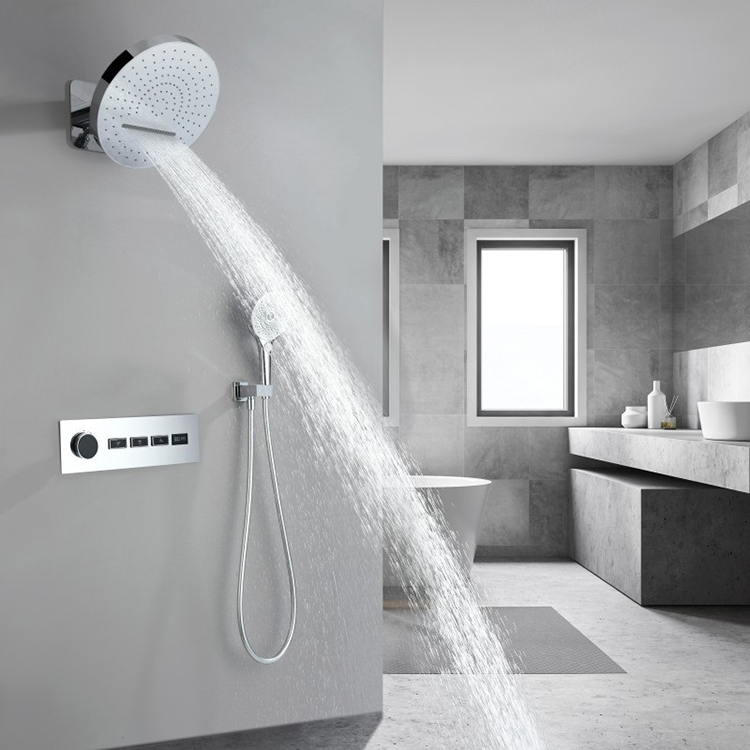 Hot and Cold Wall Mounted Concelaed Hidden Digital Display Shower Mixer Set