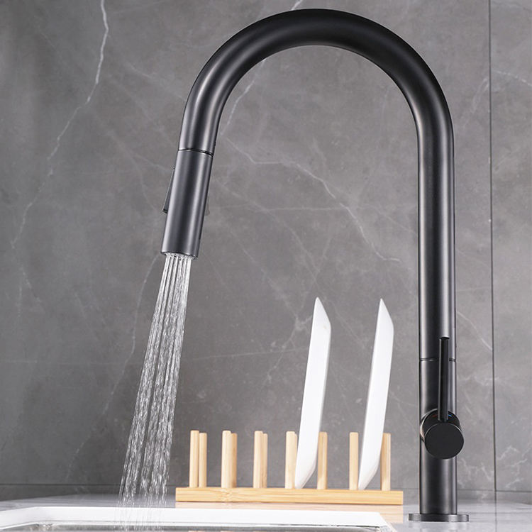 Pull down sprayer kitchen faucet hot cold water brass kitchen tap smart faucet sensor