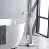 Single Handle Brushed Gold Tub Filler Floor Standing Freestanding Bathtub Faucet