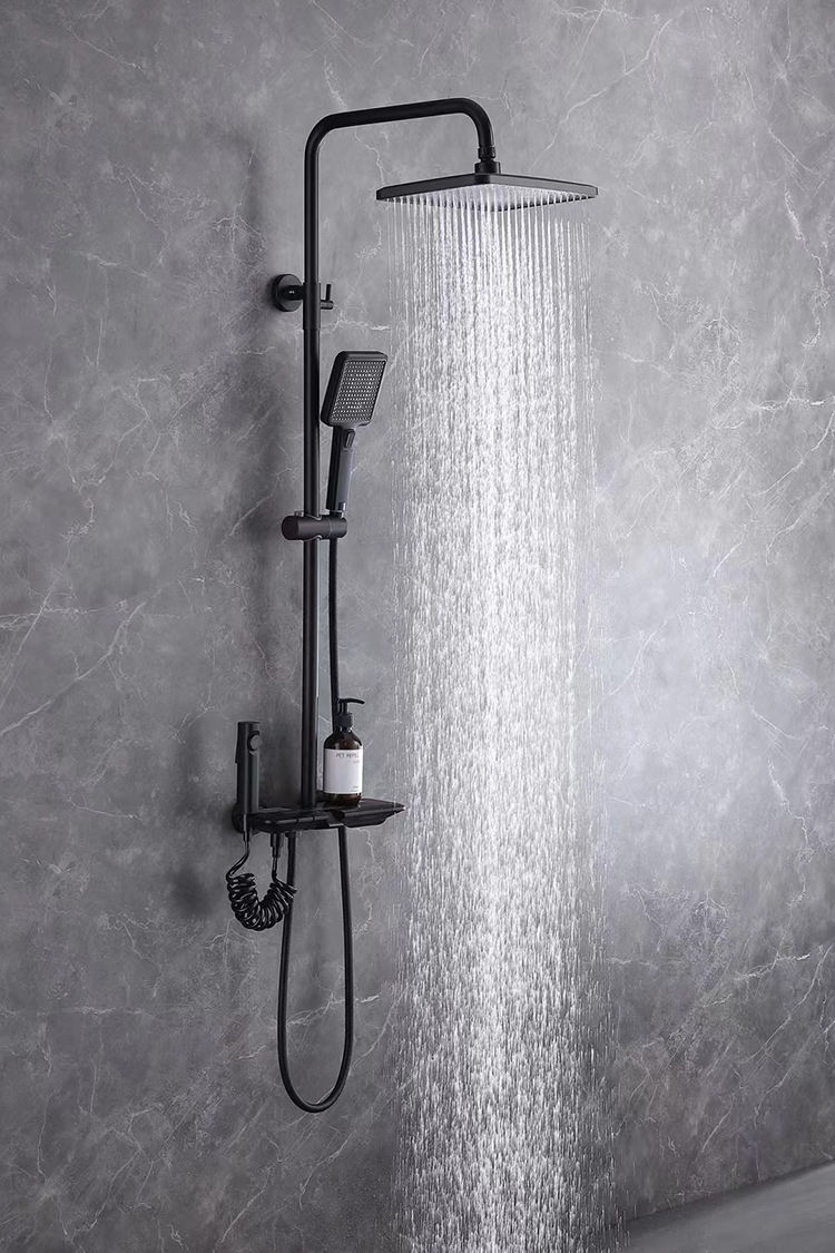 Piano Key Rainfall Thermostatic Shower Column Set Bathroom