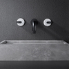Balck Wall Mounted 3 Hole 2 Handles Basin Mixer Tap Faucet for Bathroom Sink