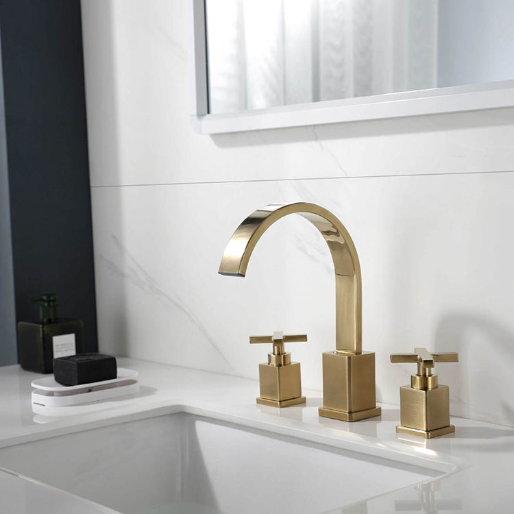 Dual Handle Wash Basin Faucets Tap Bathroom Faucets Three Hole