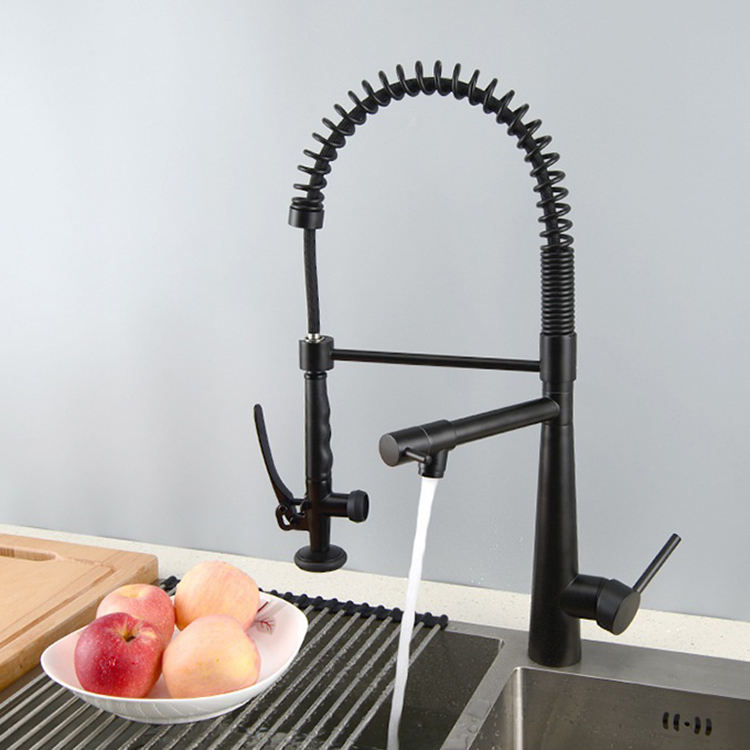 Single Lever Pull Out Spring Kitchen Faucet Taps Mixer