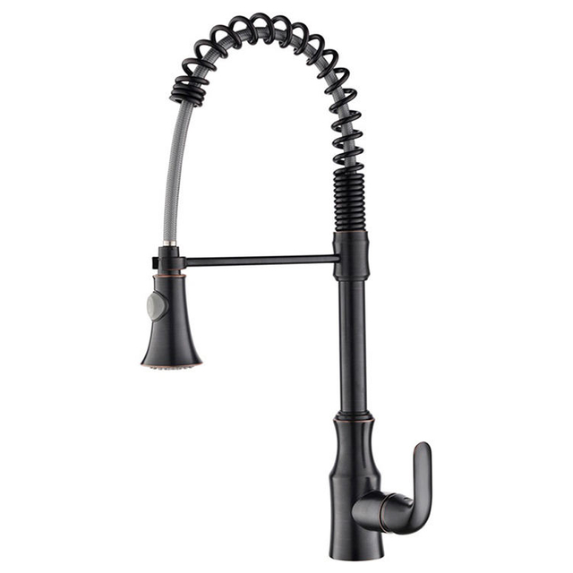 Hot and Cold Kitchen Sink Water Tap Pull Out Spring Kitchen Faucet