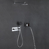 Thermostatic 3 Way Wall Mounted Concealed Chrome Shower System Set with Rough-in Valve
