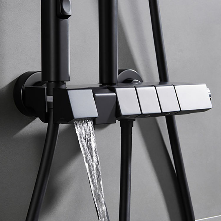 Piano Key Copper 4 Way Function Rain Shower Head Set for Bathroom