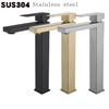 304 Stainless Steel Square Tall Bathroom Vessel Sink Basin Faucet