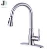 Deck Mounted Chrome Plated Single Lever Pull Down Kitchen Sink Fauctes