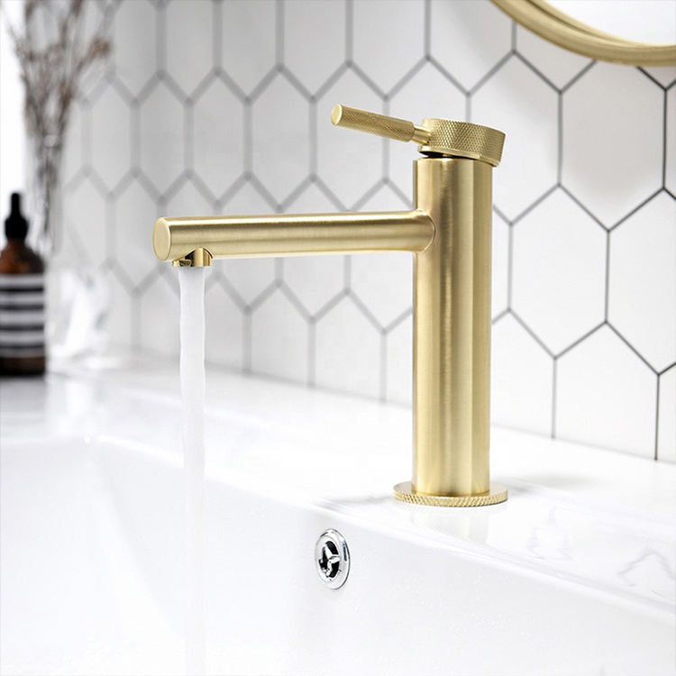 Deck Mounted Single Handle Hot Cold Function Black Gold Brass Tall Basin Bathroom Sink Faucet