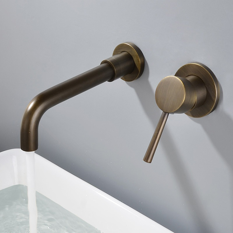 Archaize Color Hot and Cold Water Wall Mounted 360 Degree Swivel Split Concealed Basin Faucet