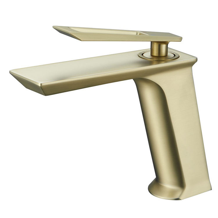 Factory Deck Mounted Single Handle Bathroom Gold Basin Sink Faucet Mixer Tap