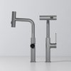 New Design Brass Single Hole Pull Out Waterfall Kitchen Sink Tap Faucet with 3 Function Sprayer