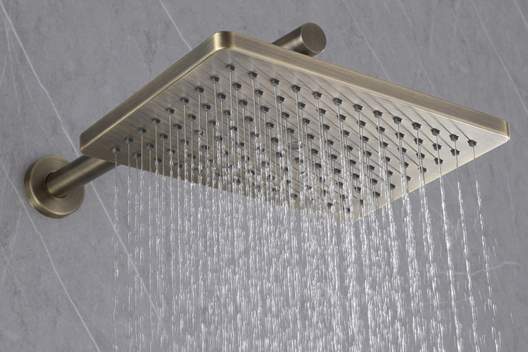 Brushed Gold Concealed Hidden Built In Wall Shower System Set Bathroom with Rough-in Valve