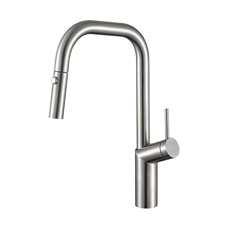 Stainless Steel Single Handle Pull Down Kitchen Sink Faucet Mixer Taos
