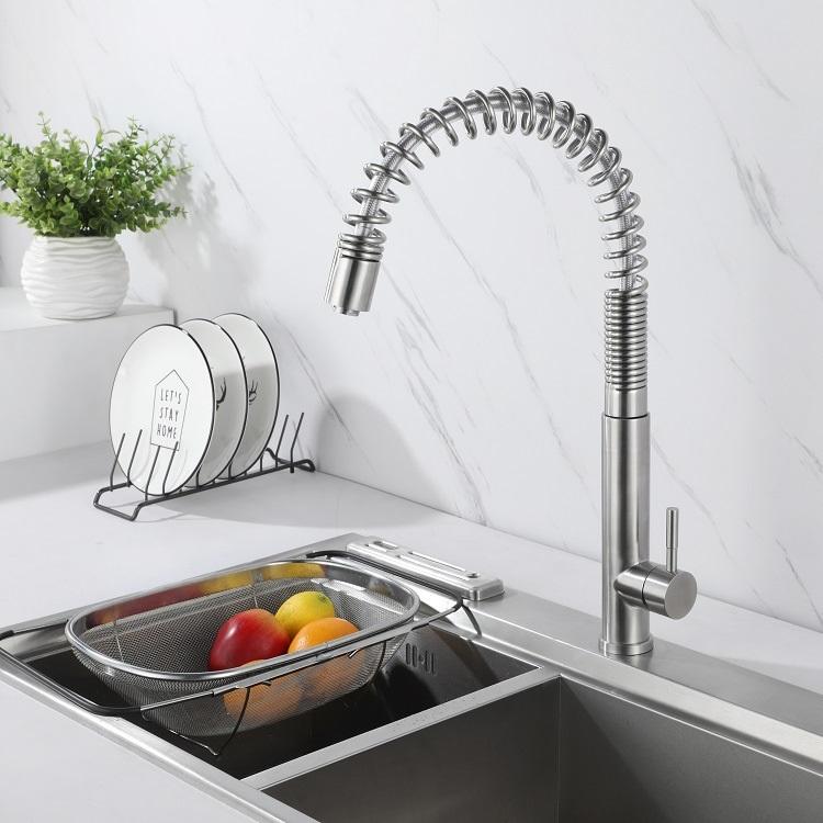 New Design Single Handle Spring Kitchen Water Faucet Mixer Tap