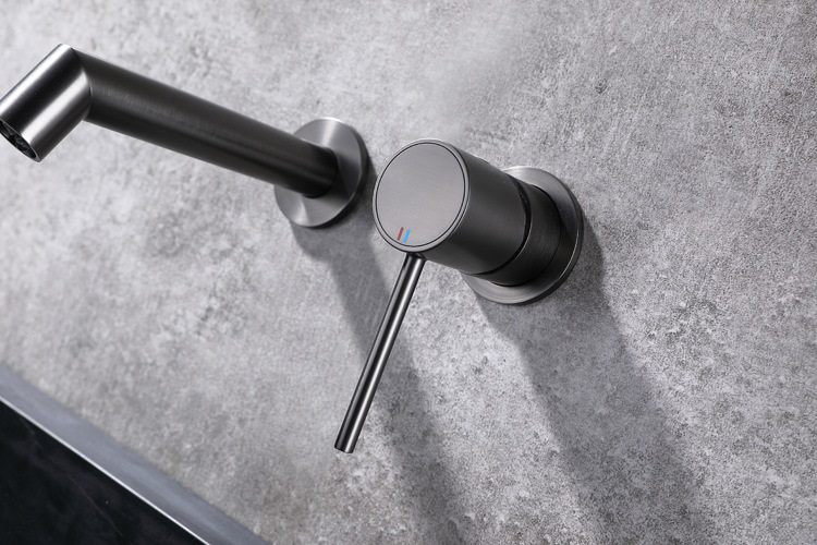 Built in Wall Concealed Bathroom Sink Faucet Wall Mount Hand Wash Basin Mixer Faucet