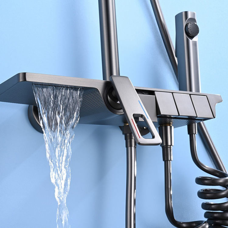 Piano Thermostatic Shower Faucet Set with Bidet Sprayer