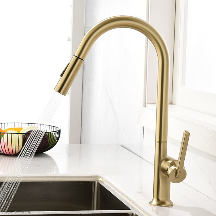 Brass Pull Out Pull Down Kitchen Sink Faucets Mixer Tap