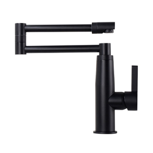 Kaiping Factory New Design Black Color Surface Finished Single Handle Folding Kitchen Faucet