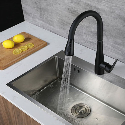 stainless steel 304 sus deck mounted pull out kitchen faucet pull down kitchen tap