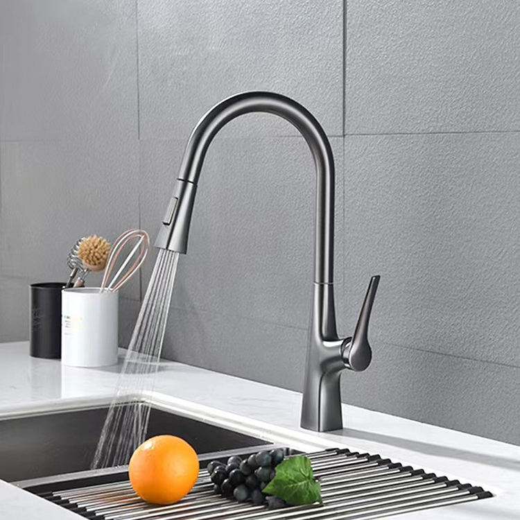 Single Lever Pull Down Kitchen Water Faucet with Sprayer