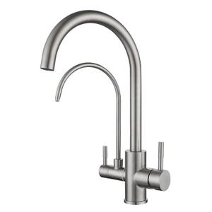 Kaiping 304 Stainless Steel Deck Mounted 2 Handle Hot and Cold RO Kitchen Sink Faucet with Water Filter