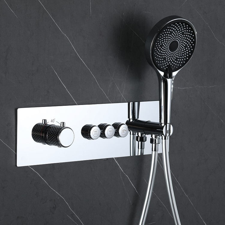 Thermostatic shower column set concealed bathroom shower mixer faucet 3 way shower mixer set