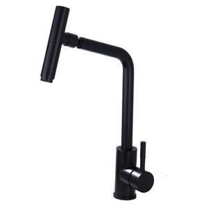 Single Handle 304 Stainless Steel Black Kitchen Sink Faucet with Pull Out Sprayer