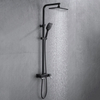 Brass Matte Black Wall Mounted Exposed Bathroom Rain Shower Head System Set