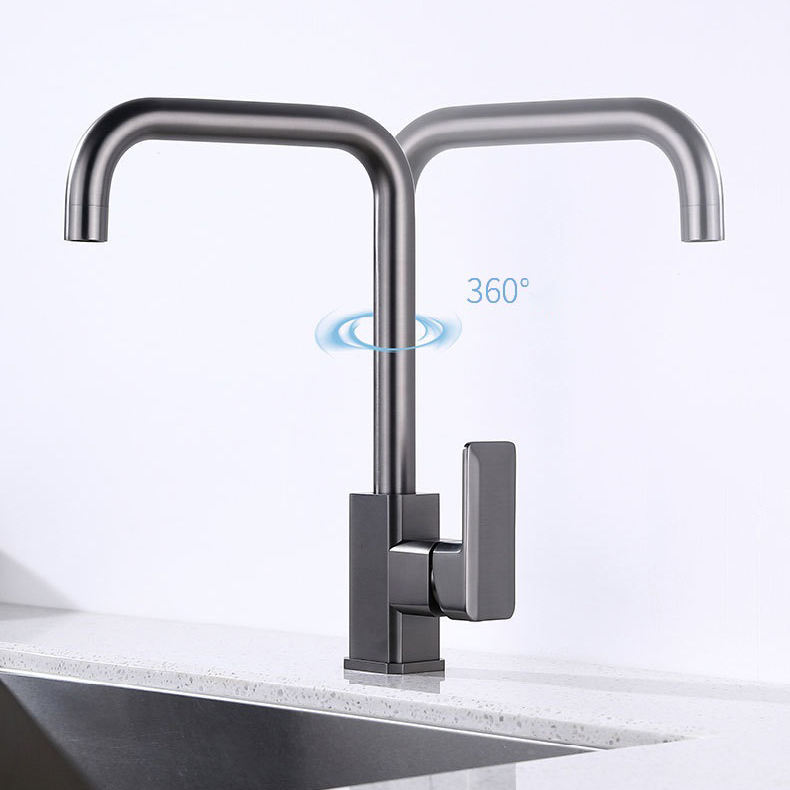 Square Arc Deck Mounted Hot and Cold Brass 360 Degree Rotating KItchen Sink Faucets