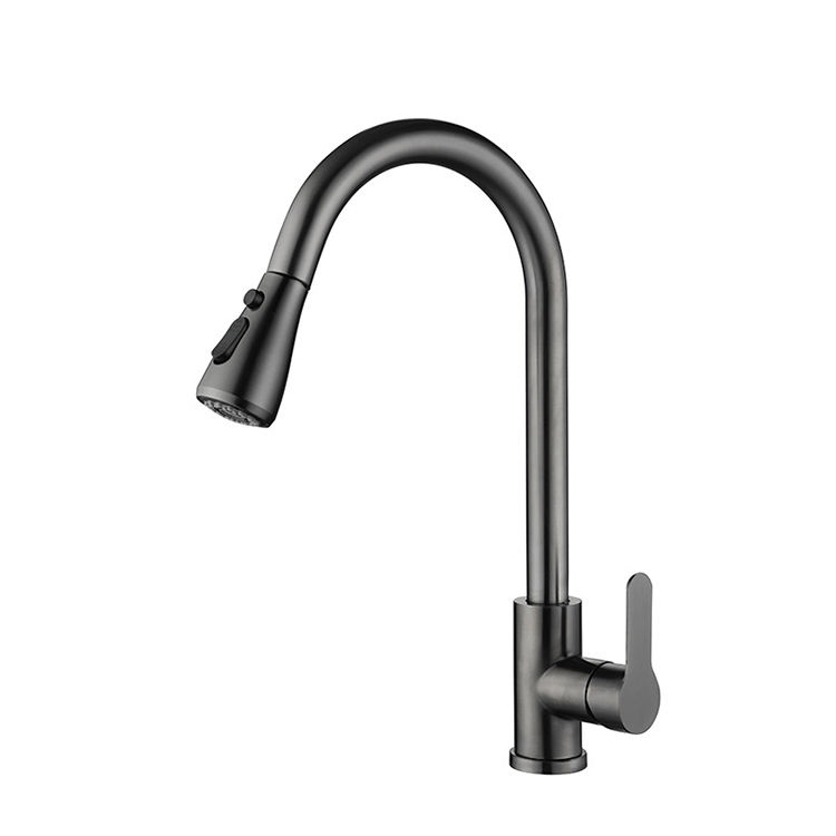 304 Stainless Steel Swivel Pull Down Kitchen Sink Faucet