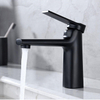 Deck Mounted Single Lever Bathroom Wash Basin Sink Mixer Faucet Brass Black