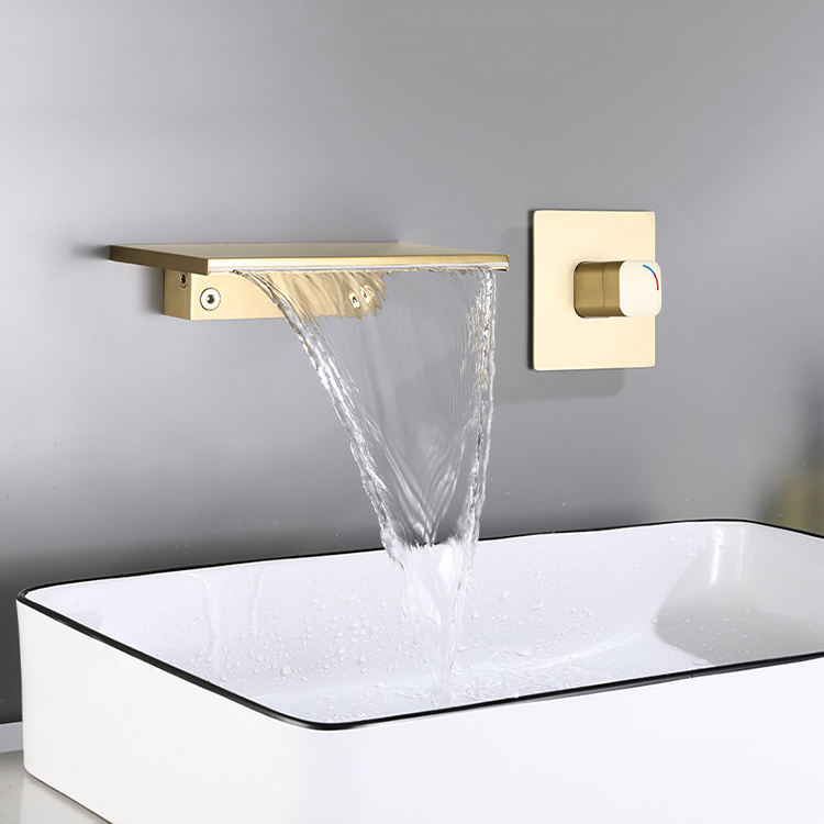 Single Handle Hot and Cold Concealed Wall Mount Waterfall Split Basin Faucet Mixer Tap