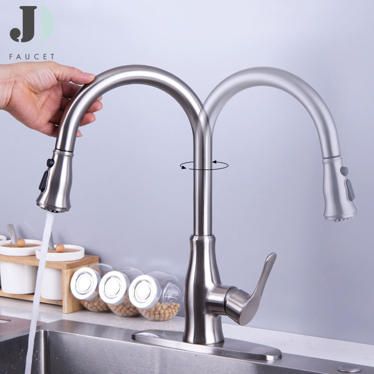 Two Ways Stainless Steel Kitchen Sink Faucet Pull Out