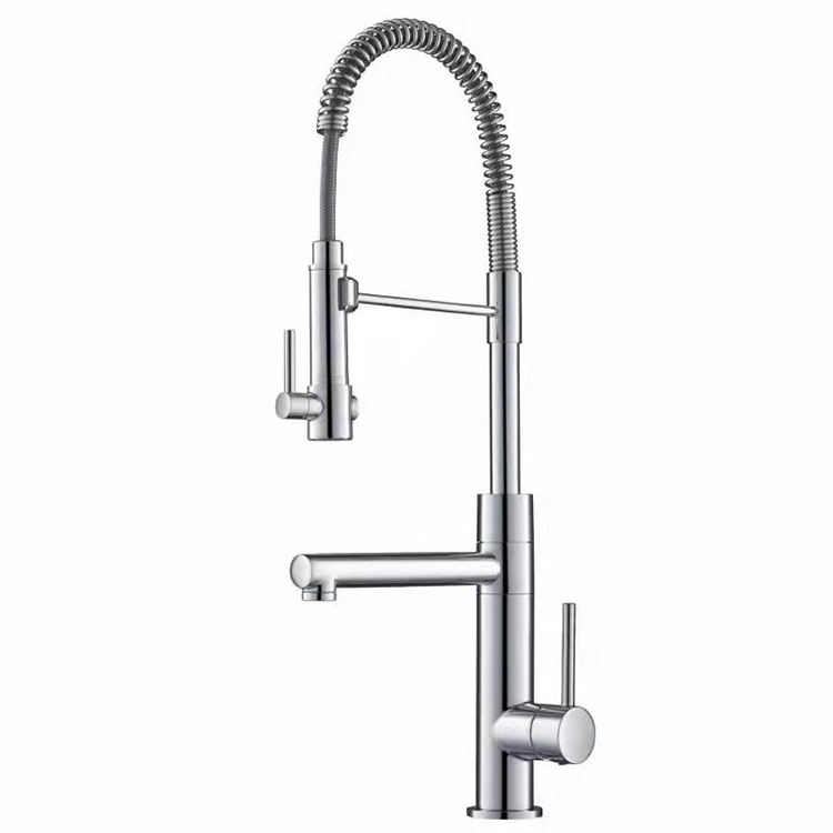 Stainless Steel Single Handle Deck Mounted Black Gold Pull Out Semi Pro Spring Kitchen Sink Faucet Tap
