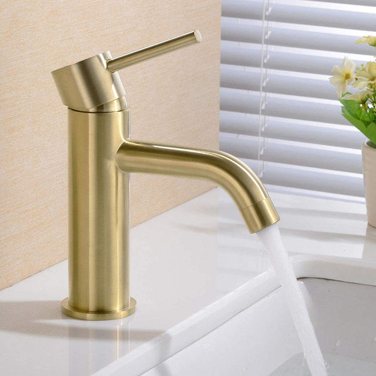 Brass Single Hole Deck Mounted Bathroom Wash Basin Mixer Faucet