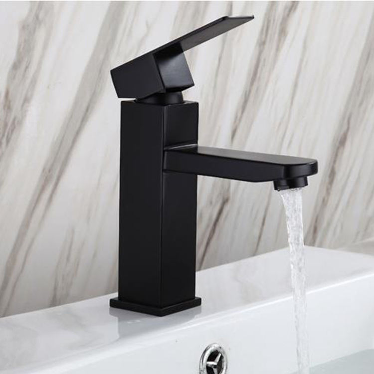 Stainless Steel 304 Matte Black Bathroom Wash Basin Faucet Mixer Taps