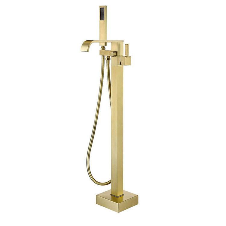 Custom Brass Bathroom Flooring Freestanding Bathtub Shower Faucet