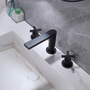 Deck Mounted 3 Holes Dual Corss Handle Bathroom Basin Faucet Tap