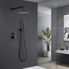 Black Two Function Hot and Cold Bathroom Concealed Rain Shower Mixer Set