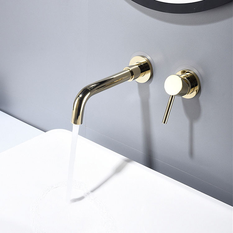 Archaize Color Hot and Cold Water Wall Mounted 360 Degree Swivel Split Concealed Basin Faucet