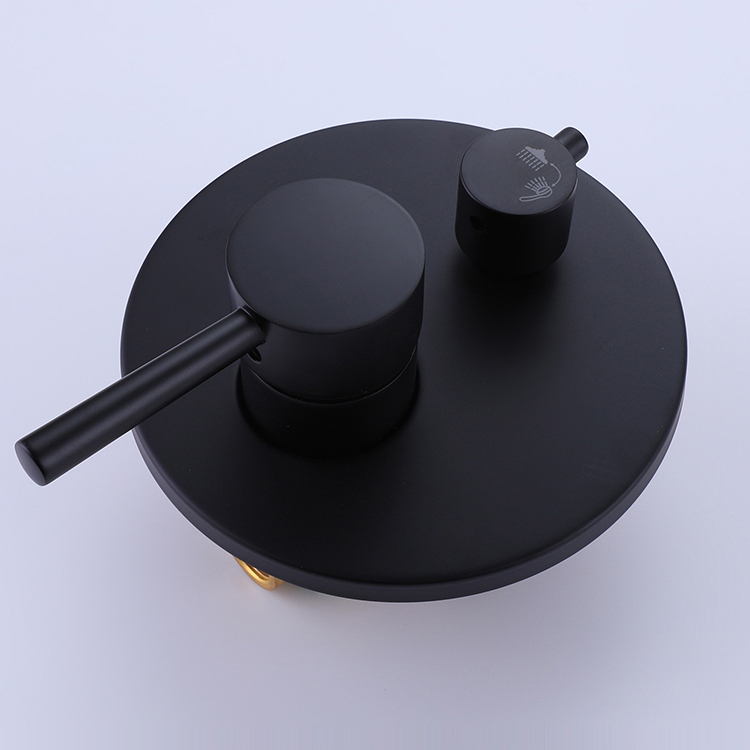 Black Two Function Hot and Cold Bathroom Concealed Rain Shower Mixer Set