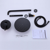 Black Two Function Hot and Cold Bathroom Concealed Rain Shower Mixer Set