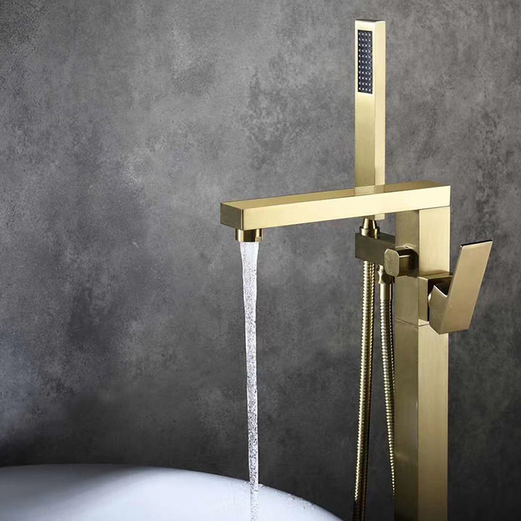 JIANGMEN Factory Matte Black Bathroom Freestanding Bathtub Filler Shower Faucet