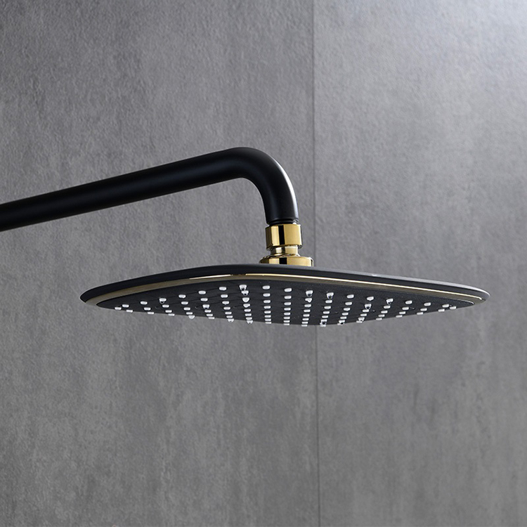 Brushed Gold Wall Mounted Exposed Hot and Cold Rain Fall Bath & Shower Faucets Shower System Sets