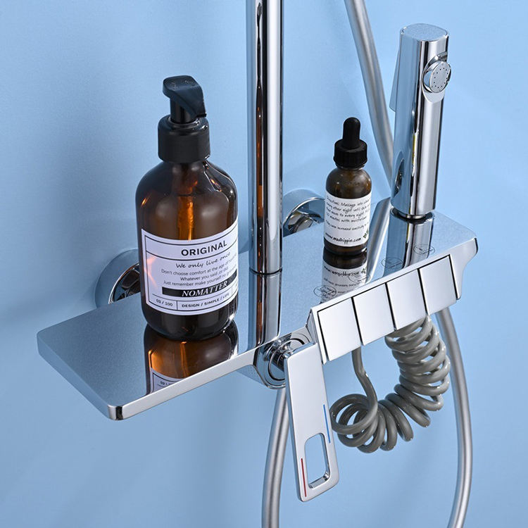 Piano Thermostatic Shower Faucet Set with Bidet Sprayer