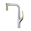 Black Gold Deck Mounted Single Lever Pull Out Kitchen Mixer Faucet