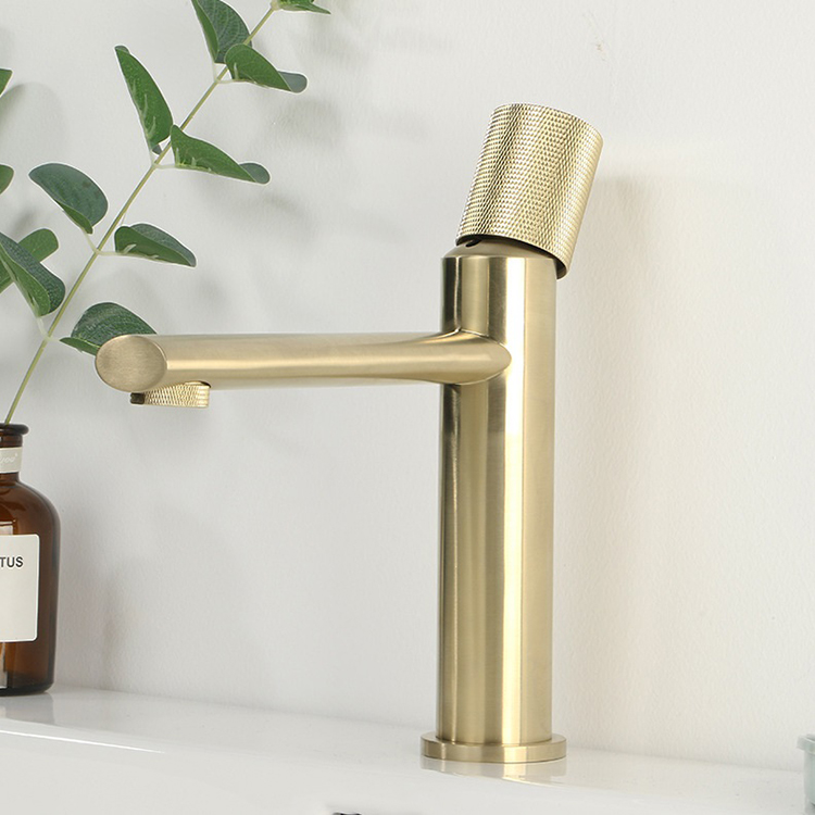 Hot and Cold Water Bathroom Sink Basin Faucet Mixer Tap Gold